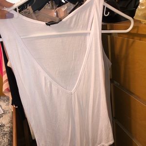 White deep v bodysuit
